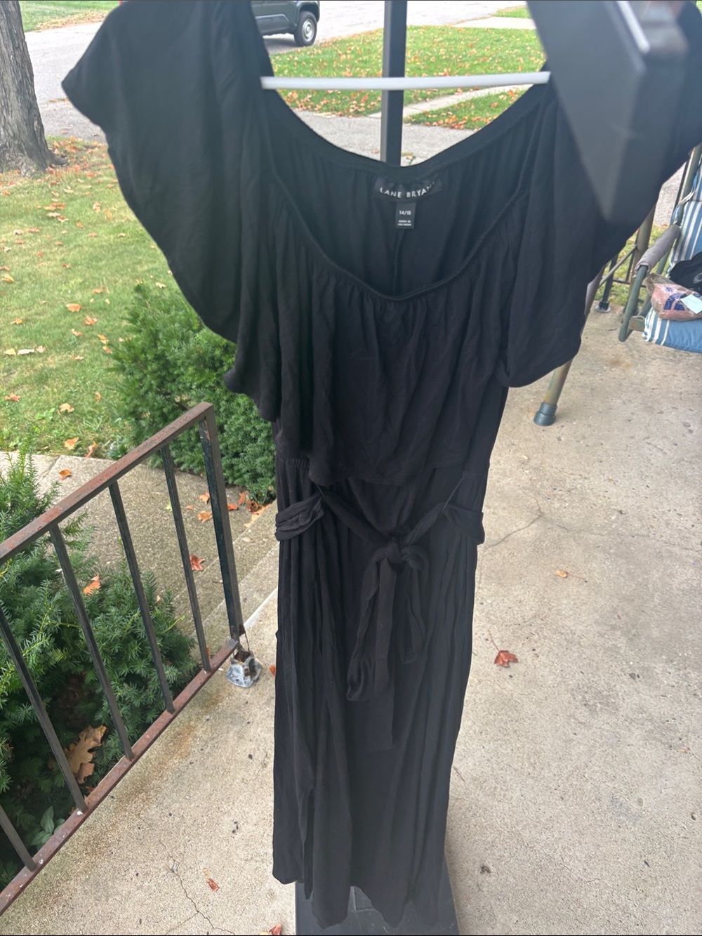 Lane Bryant Black Tie-Waist Maxi Dress